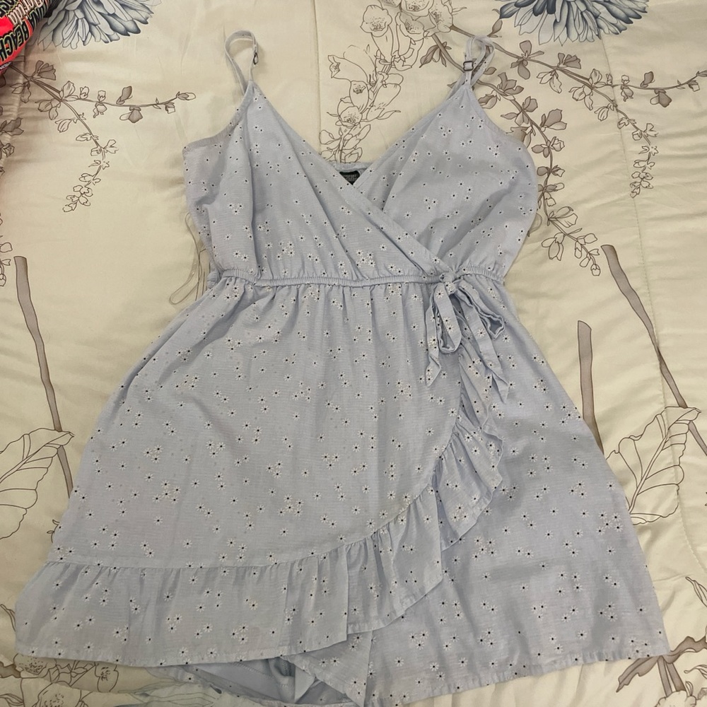 Baby blue flower dress with shorts